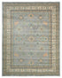 10x13 Gray Kuba Afghan Hand Knotted Wool Area Rug